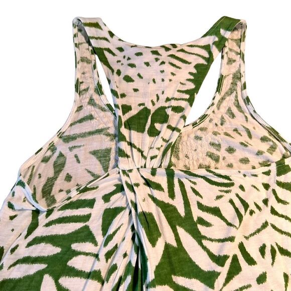 Anthropologie Vanessa Virginia green white leaf embroidered racerback top XS - Picture 6 of 9